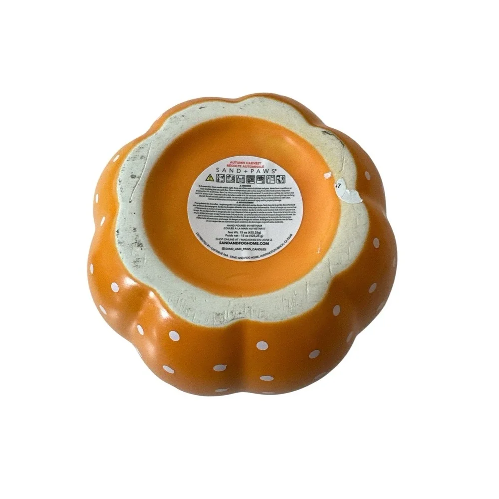 New Sand + Paws Dog Autumn Harvest Jack O'Lantern Pumpkin Candle 15 Oz Halloween